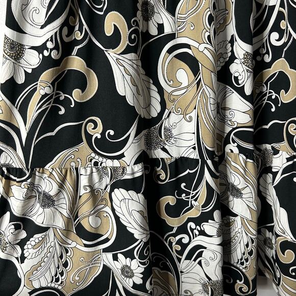 Modern Attraction Womens Y2K Fairy Midi Skirt Paisley Small Stretch Boho Tiered - Picture 3 of 6